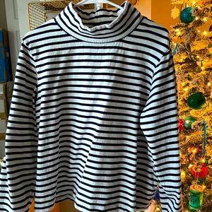 J Crew striped mock neck top